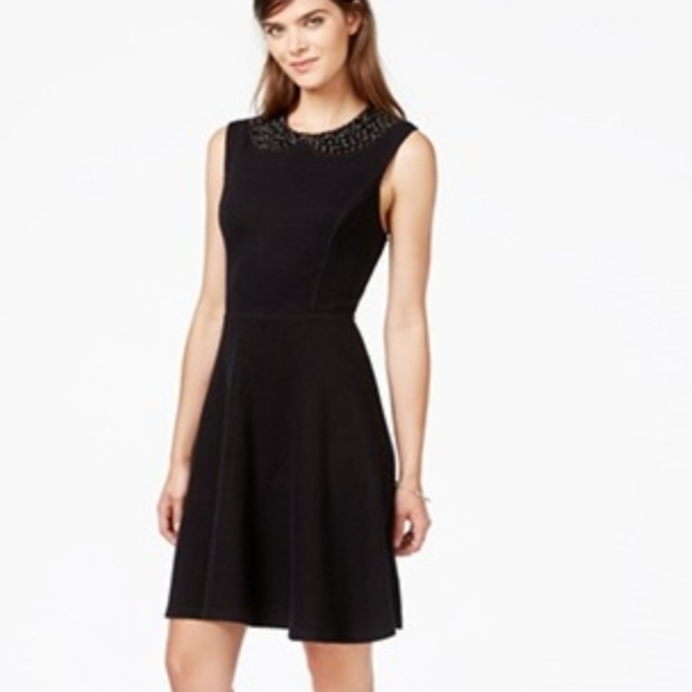 Maison Jules Embellished Fit-Flare dress